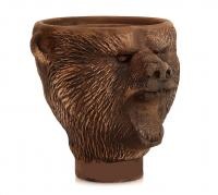 Чаша для кальяна Медведь, глина